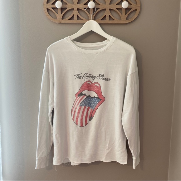 American Eagle Outfitters Sweaters - American Eagle Rolling Stones Pullover White